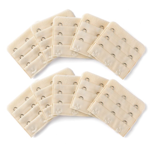 INSPIRE CHIC Rallonges de Soutien-Gorge pour Femmes à 3 Crochets 3 Rangées Bretelle de Soutien-Gorge Extensible Boucle Crochets Bande de Soutien-Gorge Beige 10