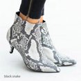 thumbnail image 2 of XZNGL Women Shoes Leopard Snake Print Ankle Boots Fine Heels Mid Heel Pointed Side Zip, 2 of 9