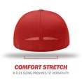 thumbnail image 4 of Richardson Pulse Sportmesh with R-Flex Cap, L-XL, Charcoal-Red Split, 4 of 6