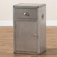 thumbnail image 2 of Bowery Hill Armoire de Rangement d'Accent en Métal de Style Mi-Siècle à 1 Porte, Argent, 2 of 11