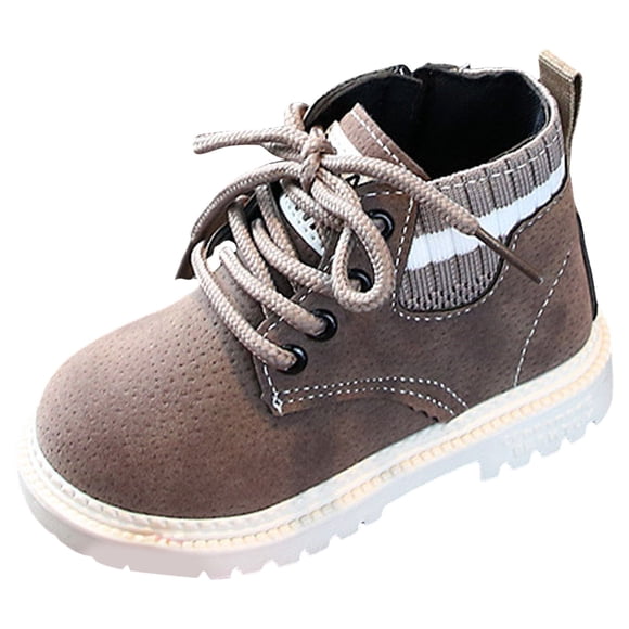 Wxirdiow Toddler Little Boys Girls Cowboy Boots Boys Boots Childrens Cotton Shoes Boots Fashionable Childrens Leather Boots Girls Shoes Grey Size,4-4.5 Years