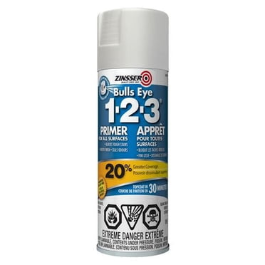 Zinsser Bulls Eye 1-2-3 Apprêt en aérosol, Blanc, 369g