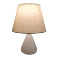 thumbnail image 2 of HOARBOEG Fabric Bedside Small Table Lamp White Linen Shaped Table Lamp Bedroom Lighting Eye Care Night Light, 2 of 9