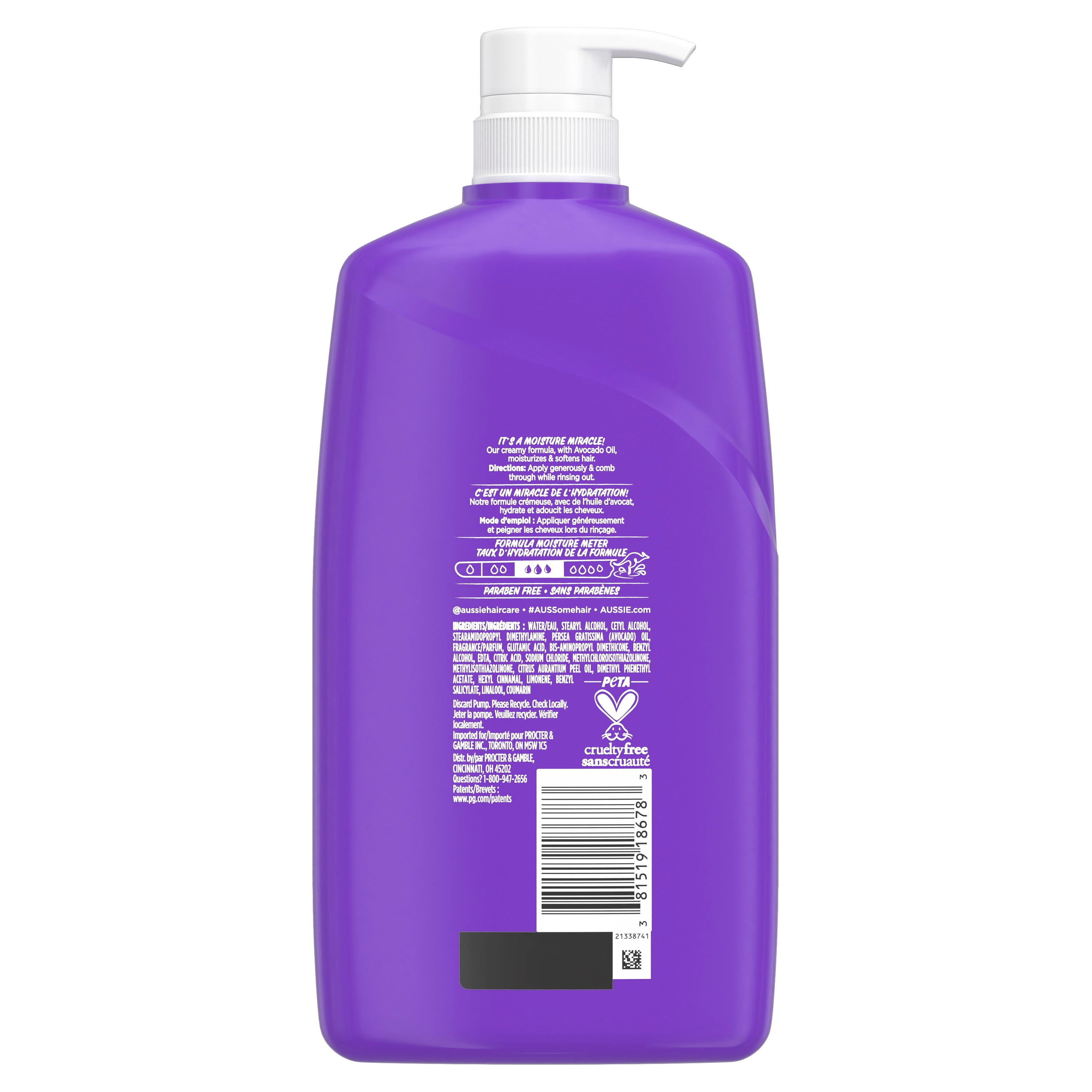 Revitalisant Hydratant Aussie, Miracle Moist, Adoucit et Hydrate Les Cheveux, Huile D’Avocat et De Jojoba, Sans Parabènes, 778 mL