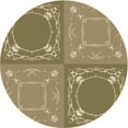 thumbnail image 1 of Ahgly Company Machine Washable Indoor Round Transitional Oak Brown Area Rugs, 4' Round, 1 of 7