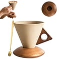 thumbnail image 2 of Ceramic Pour Over Coffee Dripper, 4.9-Inch Cone with Wooden Base, Achieve Consistent Extraction for a Perfect Brew, Ideal for Home Baristas and Coffee Enthusiasts, 2 of 7