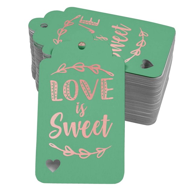 Inkdotpot Rose Gold Foil Paper Hang Tags Love Is Sweet Wedding Favor Tags 100 Pack