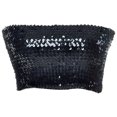thumbnail image 1 of Womens Shiny Sequin Party Cropped Strapless Bandeau Stretch Tube Top, 1 of 1