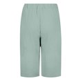thumbnail image 4 of AherBiu Womens Shorts Casual High Waisted Drawstring Relaxed Fitted Short Summer Knee Length Shorts, 4 of 4