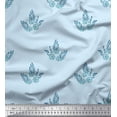 thumbnail image 1 of Soimoi Polyester Crepe Fabric Leaves & Floral Block Print Sewing Fabric Yard 42 Inch Wide, 1 of 3