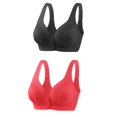 thumbnail image 1 of Timegard 2pc Wireless Bras for Women Front Closure Button Bralette Ruched Comfort Everyday Bras with Support, 1 of 3