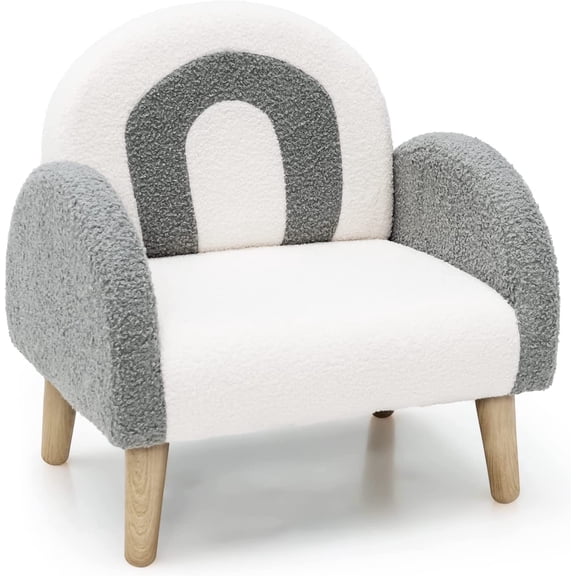 OLAKIDS Sofa pour Enfants, Fauteuil pour Tout-Petits avec Cadre en Bois Massif, Conception Anti-Basculement, Tissu Peluche, Chaise Rembourrée pour Enfants pour Garderie, Jardin d'Enfants, Salle de Jeux, Prématernelle, Cadeau pour Garçons et Filles, Canapé pour Tout-Petits