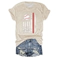 thumbnail image 1 of Hauts d'Été pour Femmes, 2024 Blouses Décontractées Chic pour l'Entraînement T-Shirts T-Shirts pour Femmes à Imprimé Baseball Col Rond Multicolore Multi Tailles Été Manches Courtes Beige, 1 of 3