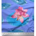 thumbnail image 1 of Soimoi Poly Georgette Fabric Leaves & Lotus Flower Print Fabric by the Yard 42 Inch Wide, 1 of 1