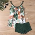 thumbnail image 4 of FhsagQ Ensembles de Maillots de Bain pour Femmes Robe avec Manches Tankini Maillots de Bain pour Femmes Maillots de Bain Imprimés 2 Pcs Maillots de Bain avec Shorts Robe de Bain Athlétique Ensembles de Maillots de Bain pour Femmes Robe Vert P, 4 of 6