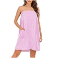thumbnail image 1 of Kaemgyyd Women's Wrap Bath Robe Fleece Quick Drying Tube Robes Lightweight Adjustable Short Bathrobe with Pocket, 1 of 7