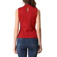thumbnail image 3 of INSPIRE CHIC Mock Neck Tank Top for Women's Stand Collar Sleeveless Ribbed Knit Tops XL Red, 3 of 6
