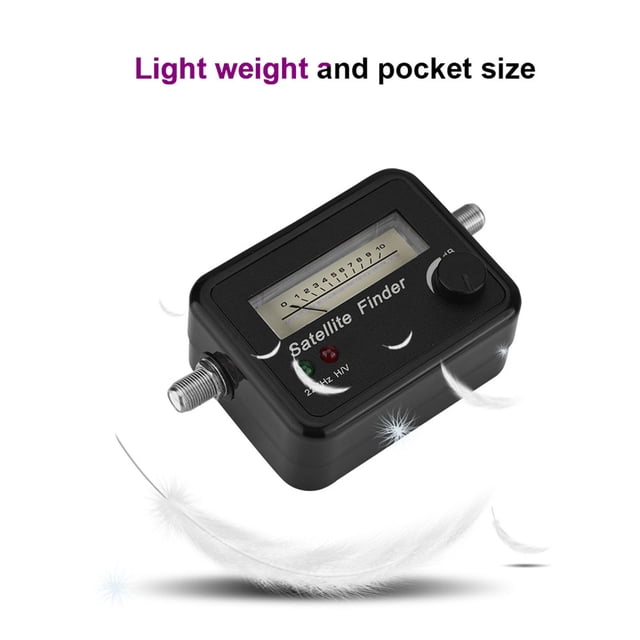 Digital Satellite Finder With Sensitive Meter For Easy Dish Alignment In Black And White