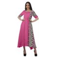 thumbnail image 1 of Moomaya Robe Midi en Viscose à Manches Courtes Imprimée Style Santoon à Taille à Cordon pour Femmes, 1 of 4