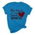 thumbnail image 5 of Pisexur T-shirt de la Saint-Valentin Haut T-shirt de la Saint-Valentin pour Femme Amour Imprimé T-shirt à Manches Courtes Haut à Manches Courtes Col Rond Haut/chemise, 5 of 5
