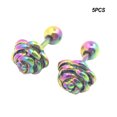 thumbnail image 4 of facefd 5Pcs Boucles d'Oreilles Écouteurs Ronds Stud Rose Fleur Bijoux Accessoires Décorations Mode Mariage Charme Partie Favorise Punk Coloré Boule Boule Colorée, 4 of 6