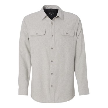 Burnside Long Sleeve Solid Flannel Shirt, 2XL, Stone