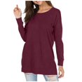 thumbnail image 1 of Women Side Split Fall Fashion 2025 Long Sleeve Shirts Trending Now, 1 of 5