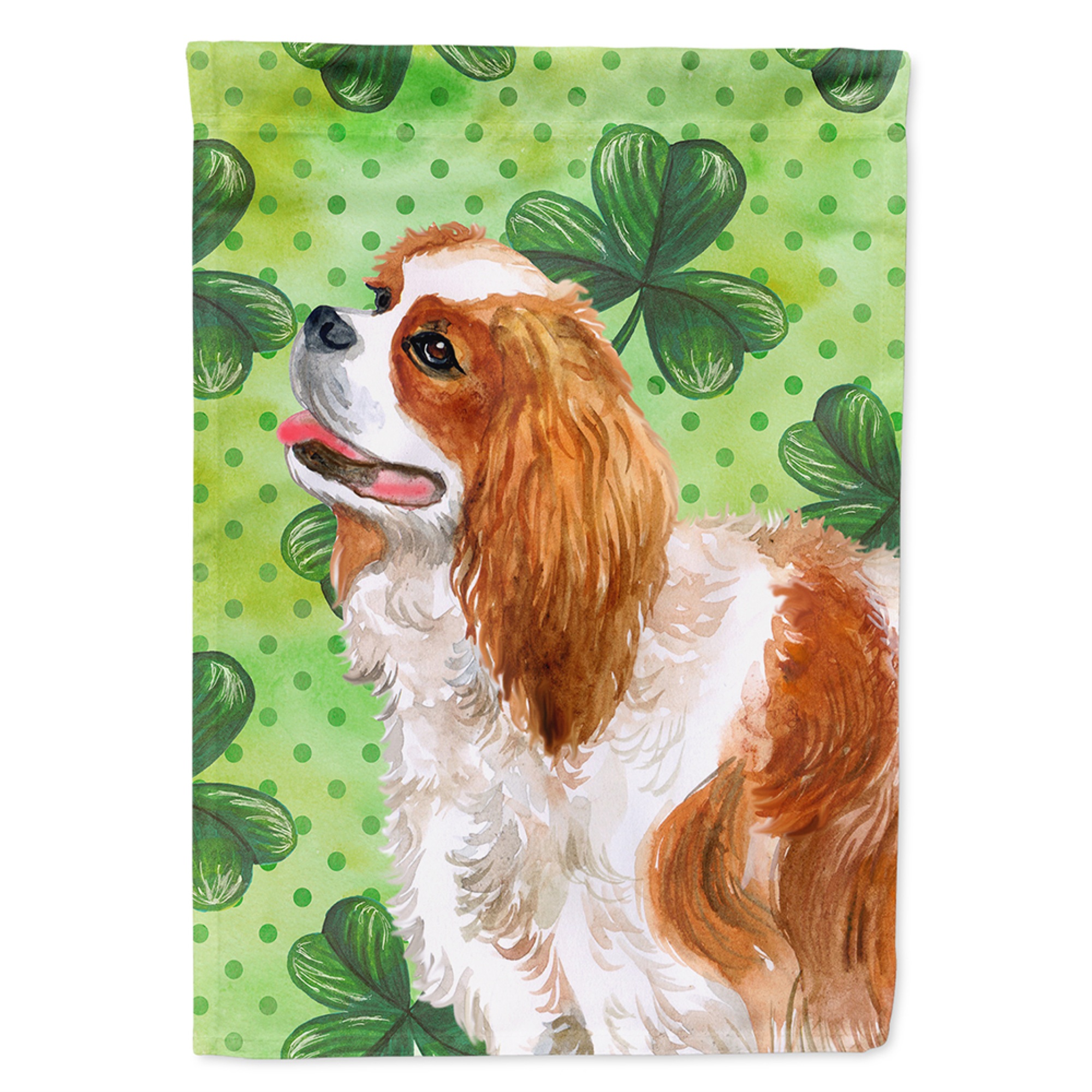 Carolines Treasures BB9837CHF Cavalier Spaniel Saint Patricks Flag Canvas - House Size