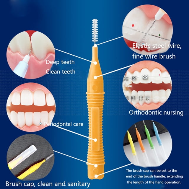 40pcs Interdental Brush Ultra Fine Toothpick Soft floss stick Fine Soft Floss Stick floss head Tooth Floss Head Toothpick Cleaning Tool