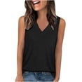 thumbnail image 1 of Timegard Womens Tank Tops V Neck Solid Color Fitting Comfy Sleeveless Top Summer Casual Basic Tee Shirts, 1 of 7