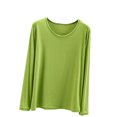 thumbnail image 1 of MeetoTime T-Shirts à Col Rond à Manches Longues pour Femmes Camisoles Confortables T-Shirts Doux de Couleur Unie sous-Vêtements, 1 of 6
