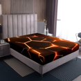 thumbnail image 4 of Erosebridal Neon Honeycomb Full Sheet Sets, Gradient Geometric Bedding Full Size, Modern Theme Decor,, 4 of 7