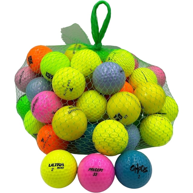 Golf Ball Planet - 50 Pack Recycled Golf Balls Mix Colors (5A/Mint)