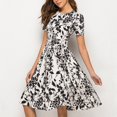 thumbnail image 4 of Ketyyh-chn99 Robes Maxi pour Femmes Grande Taille Robe Mini Robe de Fête Robe d'Été Manche à Volants Ample Fluide Plissée Robe Mini D,2TG, 4 of 5