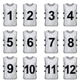 thumbnail image 1 of TOPTIE Ensembles de 12 Gilets d'Entraînement Numérotés (#1-12), Chasubles de Soccer, 1 of 6