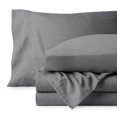 thumbnail image 1 of Bare Home Washed Sheet Set - Premium 1800 Collection - Deep Pocket - 3 Piece - Twin XL, Gray, 1 of 6