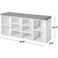 thumbnail image 3 of PayLessHere Shoe Bench, 10-Compartment Shoe Organizer, 3-Tier Adjustable Storage Shelf for Entryway, Living Room, Hallway & Bedroom, White, 3 of 7