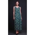 thumbnail image 3 of Bimba Robe Longue Maxi de Soirée pour Femmes en Rayonne à Imprimé Feuilles, Dos Nu, Bretelles Spaghetti - Grande, 3 of 5