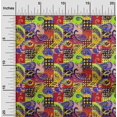 thumbnail image 2 of oneOone Georgette Viscose Red Fabric Paisley Patchwork Fabric For Sewing Printed Craft Fabric By The Yard 42 Inch Wide, 2 of 5