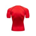 thumbnail image 2 of UKAP T-Shirts d'Été pour Hommes à Col Rond, Chandails de Compression à Manches Courtes, T-Shirt de Sport Respirant, T-Shirt de Musculation Rouge TG, 2 of 3