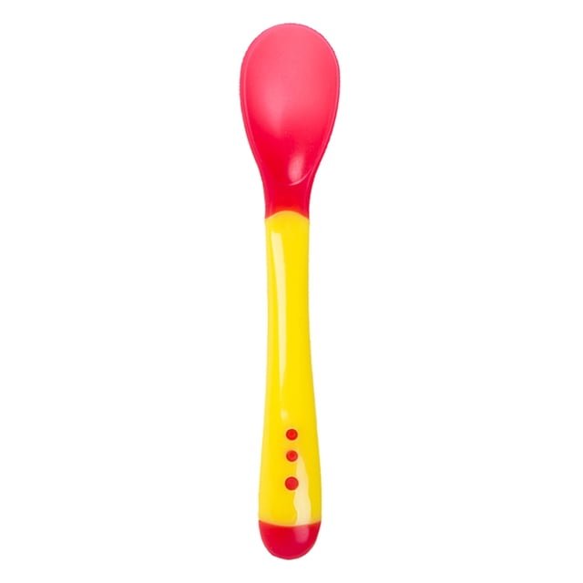 2pcs Baby Temperature Sensing Tableware Set Utensil Toddler Dinnerware Cutlery Cartoon Food Feeding Spoon Fork