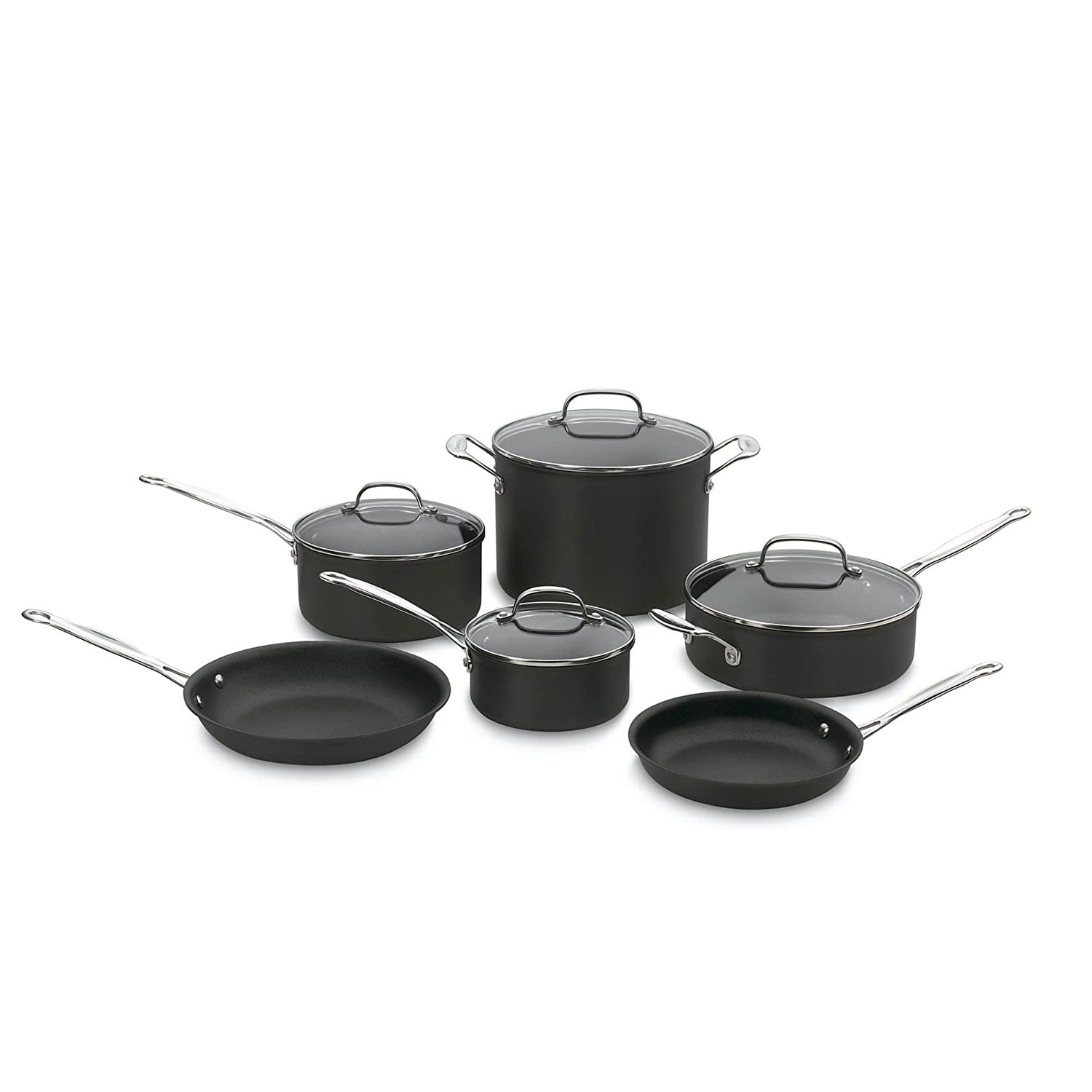 Cuisinart Chef's Classic 10 Piece Nonstick Hard Anodized Cookware Set, Gray
