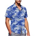 thumbnail image 1 of Pisexur Shirts for Man T Hommes Mode Décontractée Col Rabattu Imprimé Manches Courtes Chemise Boutonnée Blouse Bleue, L Chemises de Golf Hommes & Chemises Hommes, 1 of 7