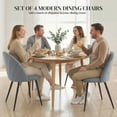 thumbnail image 4 of HOMCOM Dining Chairs Set of 4 Kitchen Chairs with Metal Legs Grey, 4 of 10
