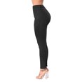 thumbnail image 1 of Women Mid Waisted Skinny Hole Denim Button Stretch Slim Pants Calf Length Jeans, 1 of 4