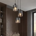 thumbnail image 2 of Artika Haze Modern 3-Light Pendant Light Smoke Gradient Black Glass, 2 of 7
