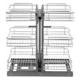 thumbnail image 1 of VEVOR 3 Tier 6 Shelf Blind Corner Pull Out Organizer Chrome Kitchen Cabinet Basket, 1 of 9