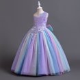 thumbnail image 2 of Robe de Fille pour Occasions Spéciales Sans Manches Robe de Bal Robes Robe en Tulle Robe de Fête pour Tout-Petite Fille pour Filles 9-10 Ans, 2 of 6