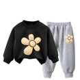 thumbnail image 2 of Pisexur Ensemble de Vêtements d'Automne et d'Hiver pour Bébés Filles Garçons 2 Pcs Mode Décontractée Imprimé Floral Manches Longues Col Rond Chandails en Molleton et Pantalons Ensemble de Survêtement pour Filles Garçons 3-8 Ans, 2 of 4