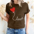 thumbnail image 1 of Meichang Hauts pour Femmes T-Shirts de la Saint-Valentin T-Shirts de Fête à Col Rond T-Shirts à Imprimé Cœur d'Amour T-Shirts à Manches Courtes Jolis Tees Blouses en Liquidation, 1 of 5
